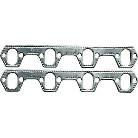 Header Gasket Set, Soft Aluminum, For Small Block Ford Engines w/ Round Exhaust Ports, set of 2