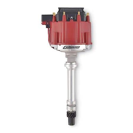 HEI Distributor; Red Cap; w/o Vac. Adv., Nylon Lock-out, Fits Chevy V8 Engines, 1955-1982