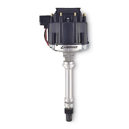 HEI Distributor; Black Cap; w/o Vac. Adv., Nylon Lock-out, Fits Chevy V8 Engines, 1955-1982