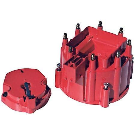 HEI Distributor Cap and Rotor Kit; Red Cap, Fits V8 GM HEI Distributors