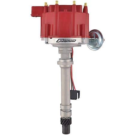 HEI Distributor; Red Cap; w/o Coil, Fits Chevy V8 Engines, 1955-1982