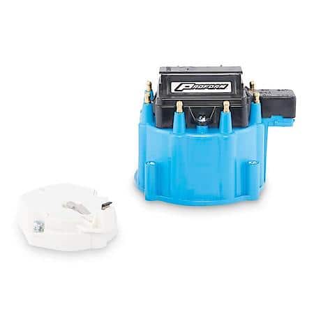 Distributor Cap, Coil, and Rotor Kit, Blue Cap, Fits V8 GM HEI Distributors