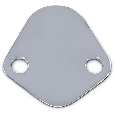 Fuel Pump Block-Off Plate; Chrome, For Chevy Big Block, Ford 289-302 & Chrysler 273-440
