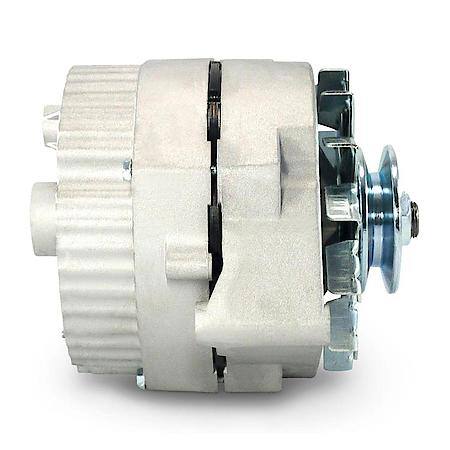 100 AMP AlternatoráNatural Finish, 1Wire; GM 10 SI;w/Int Reg, V-Pully, & Ext.Fan