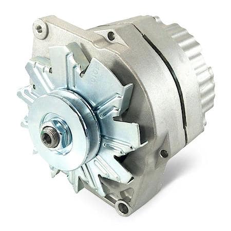 100 AMP AlternatoráNatural Finish, 1Wire; GM 10 SI;w/Int Reg, V-Pully, & Ext.Fan