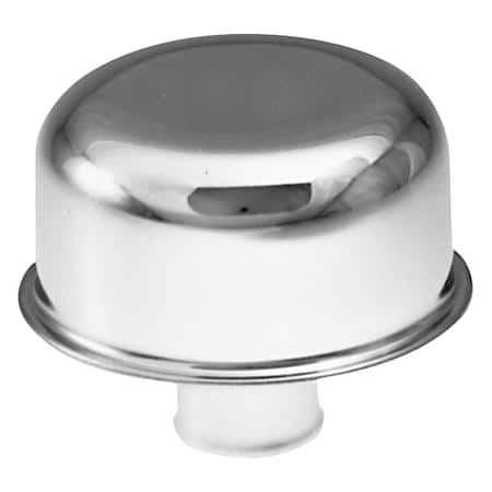 Push-In Air Breather Cap; Chrome, 3/4" OD Neck for PCV hole; 3" Diameter