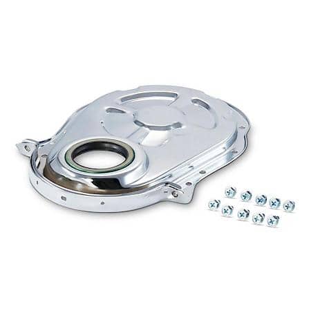 Chrome Timing Chain Cover, 10-Bolt, Oil Seal, Fits Chevy Big Block 396 to 454 V8 Engines 1965 to '90