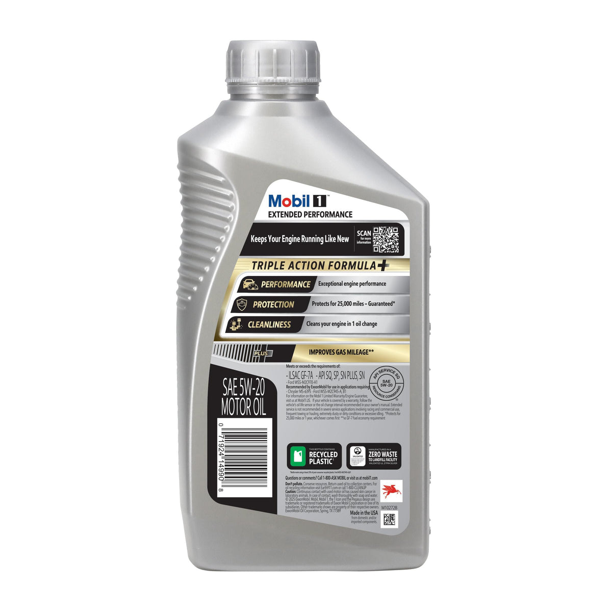 Mobil 1 Extended Performance Full Synthetic 5W-20 Motor Oil 1 Quart 102989