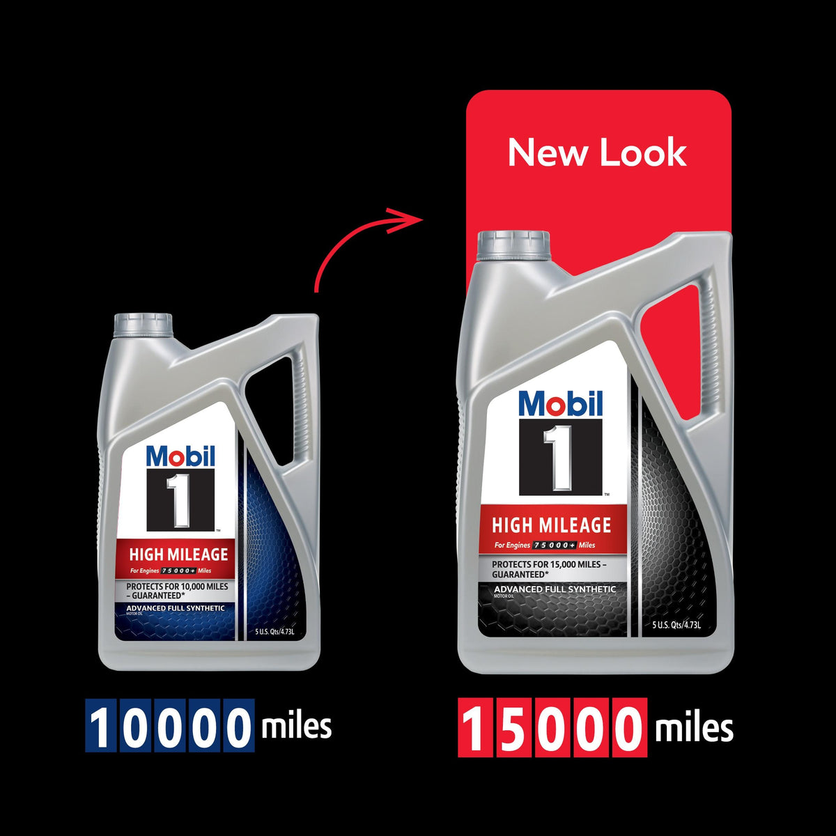 Mobil 1 High Mileage Full Synthetic 10W-30 Motor Oil 1 Quart 103535