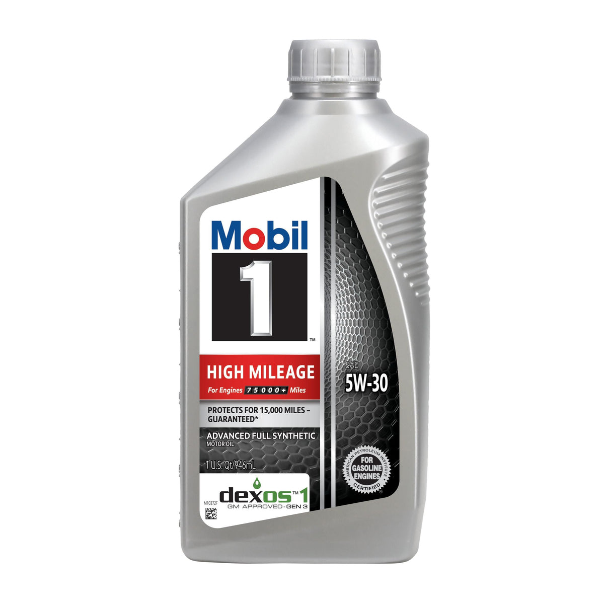 Mobil 1 High Mileage Full Synthetic 5W-30 Motor Oil 1 Quart 103767