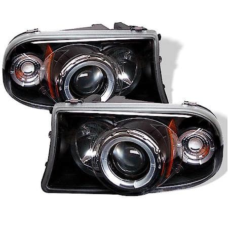 ( Spyder ) Dodge Dakota 97-04/Durango 98-03 1Pc Projector Headlights-LED Halo-Le