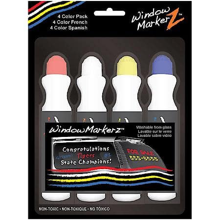 WINDOW MARKER 4 PACK ASST