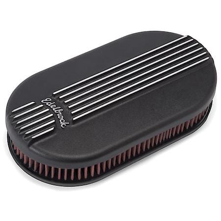 Classic Series Black Small Oval Cast Air Cleaner for Single 4-bbl Carb