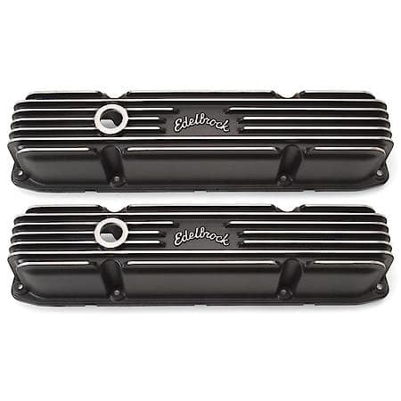 Classic Series Valve Covers: Big Block Chrysler 383-440, Black Aluminum