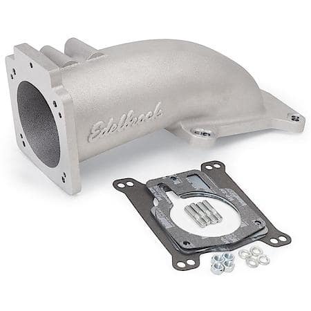 Throttle Body Intake Elbow #3847 Ultra Low Profile, 90mm Opening, Satin Finish