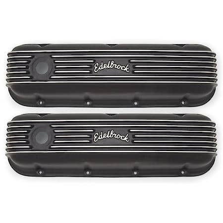 Classic Series Valve Covers: Big Block Chevy 396-502 1965 & Up, Black Aluminum