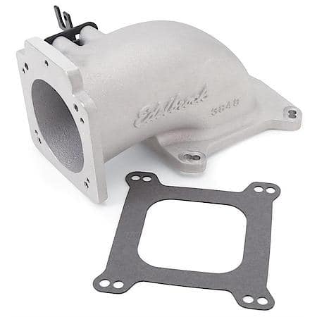 Throttle Body Intake Elbow #3848 Low Profile, 90mm Opening, Satin Finish