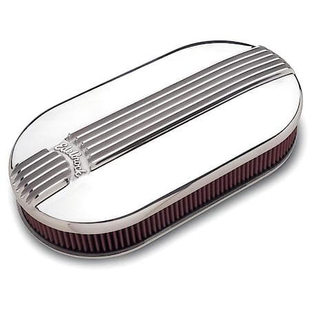 Pro-Flo Chrome Large Oval Air Cleaner for Dual-Quads - 2.4" Cotton Element