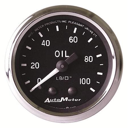 Gauge; Oil Pressure; 2 1/16"; 100 PSI; Mechanical; Cobra
