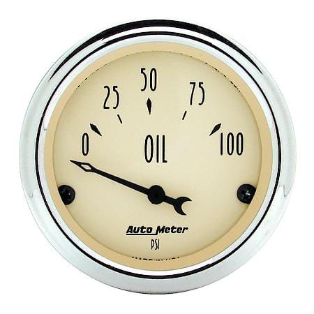 Gauge; Oil Press; 2 1/16"; 100 PSI; Electric; Antique Beige