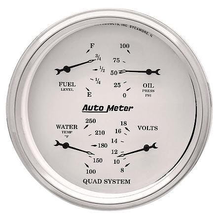 Gauge; Quad; 5"; 240Oe-33Of; Electric; Old Tyme White