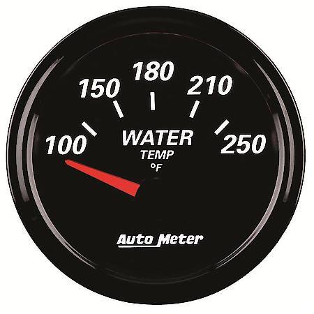 Gauge; Water Temperature; 2 1/16"; 250 Deg. F; Electric; Designer Black II