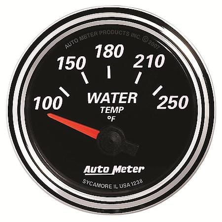 Gauge; Water Temperature; 2 1/16"; 250 Deg. F; Electric; Designer Black II