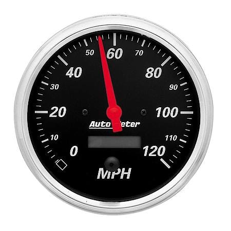 Gauge; Speedometer; 5"; 120MPH; Electrical Prog. With LCD ODO; Designer Black