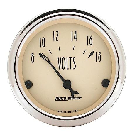 Gauge; Voltmeter; 2 1/16"; 18V; Electric; Antique Beige
