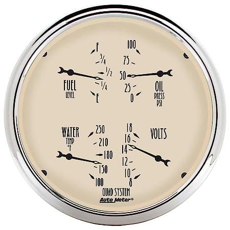 Gauge; Quad; 5"; 240Oe-33Of; Electric; Antique Beige