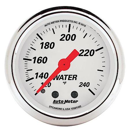 Gauge; Water Temperature; 2 1/16"; 120-240 Deg. F; Mechanical; Arctic White
