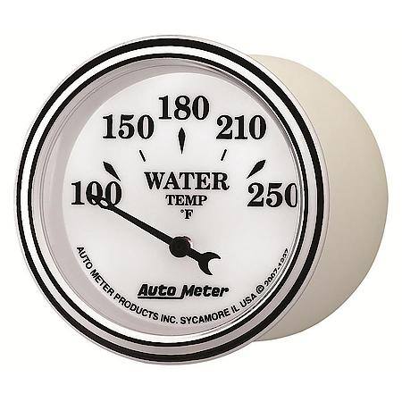 Gauge; Water Temperature; 2 1/16"; 250 Deg. F; Electric; Old Tyme White II