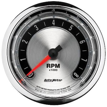 Gauge; Tachometer; 3 3/8"; 8K RPM; In-Dash; American Muscle