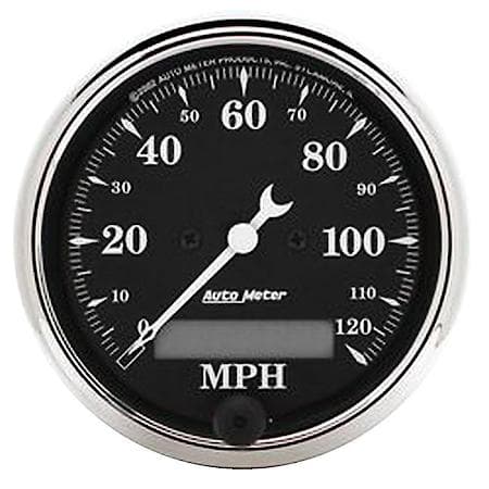 Gauge; Speedo.; 3 1/8"; 120MPH; Electrical Prog. With LCD ODO; Old Tyme Black