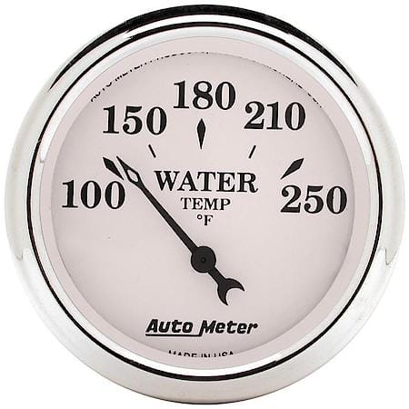 Gauge; Water Temperature; 2 1/16"; 250 Deg. F; Electric; Old Tyme White
