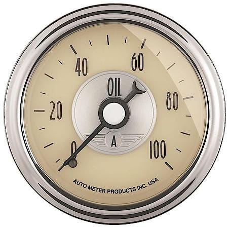 Gauge; Oil Press; 2 1/16"; 100 PSI; Mechanical; Prestige Antique Ivory