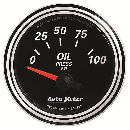 Gauge; Oil Press; 2 1/16"; 100 PSI; Electric; Designer Black II