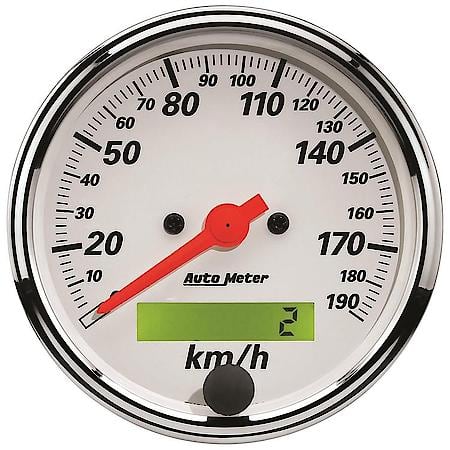 Gauge; Speedometer; 3 1/8"; 190Km/H; Electrical Prog. With LCD ODO; Arctic White