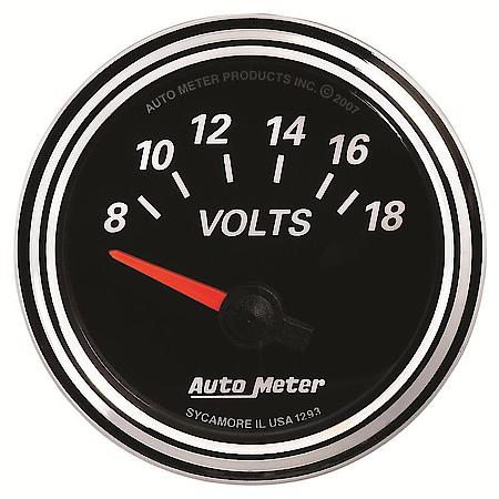Gauge; Voltmeter; 2 1/16"; 18V; Electric; Designer Black II