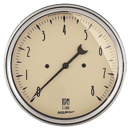 Gauge; Tachometer; 5"; 8K RPM; In-Dash; Antique Beige