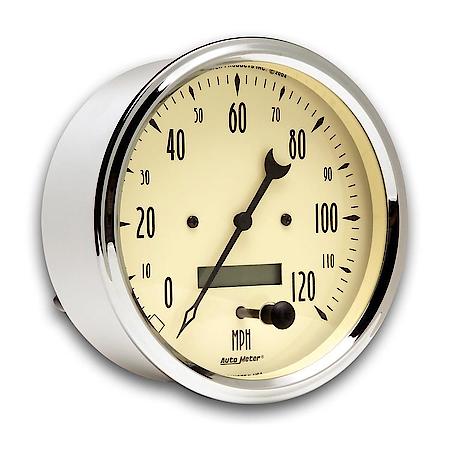 Gauge; Speedometer; 5"; 120MPH; Electrical Prog. With LCD ODO; Antique Beige