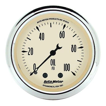 Gauge; Oil Press; 2 1/16"; 100 PSI; Mechanical; Antique Beige