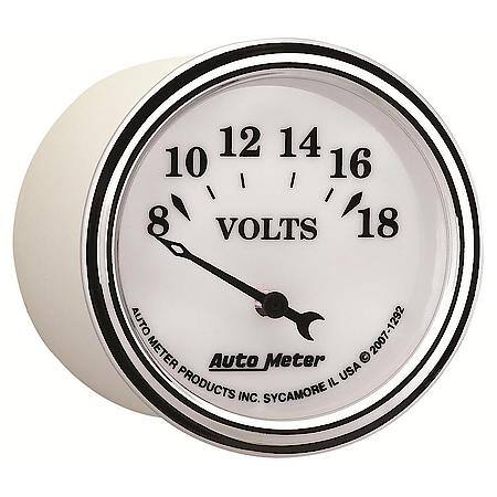 Gauge; Voltmeter; 2 1/16"; 18V; Electric; Old Tyme White II