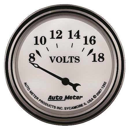 Gauge; Voltmeter; 2 1/16"; 18V; Electric; Old Tyme White II
