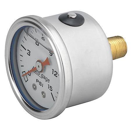 Gauge; Pressure; 1.5" Direct Mnt; 15 PSI; Liquid Filled Mechanical; White; 1/8" NPTF