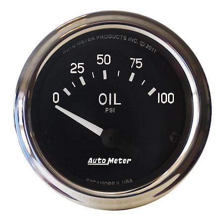 Gauge; Oil Pressure; 2 1/16"; 100 PSI; Electric; Cobra