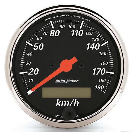 Gauge; Speedometer; 3 1/8"; 190Km/H; Electrical Prog. With LCD ODO; Designer Black