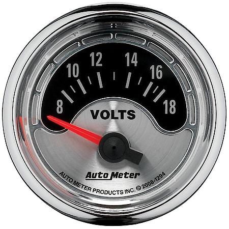 Gauge; Voltmeter; 2 1/16"; 18V; Electric; American Muscle