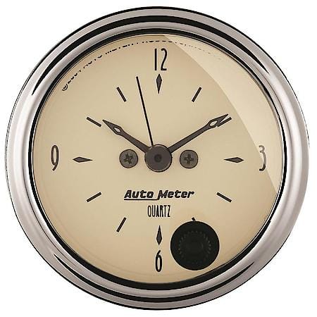 Gauge; Clock; 2 1/16"; 12 Hour; Analog; Antique Beige