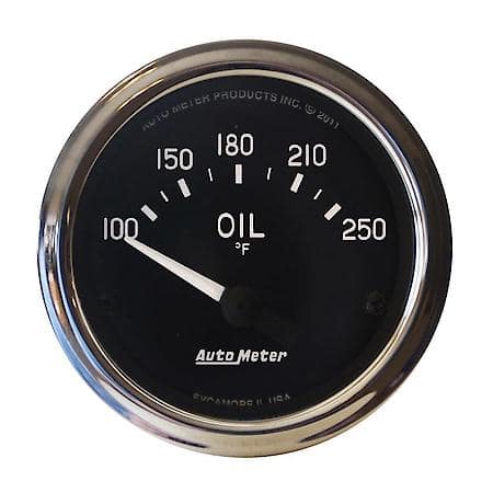 Gauge; Oil Temperature; 2 1/16"; 100-250 Deg. F; Electric; Cobra